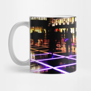 Finsbury Avenue Square, London, at night  - surreal city photo in red and purple Mug